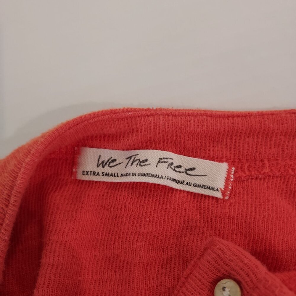 Free People Back At It Henley Oversized Orange Top Size XS - Picture 11 of 11